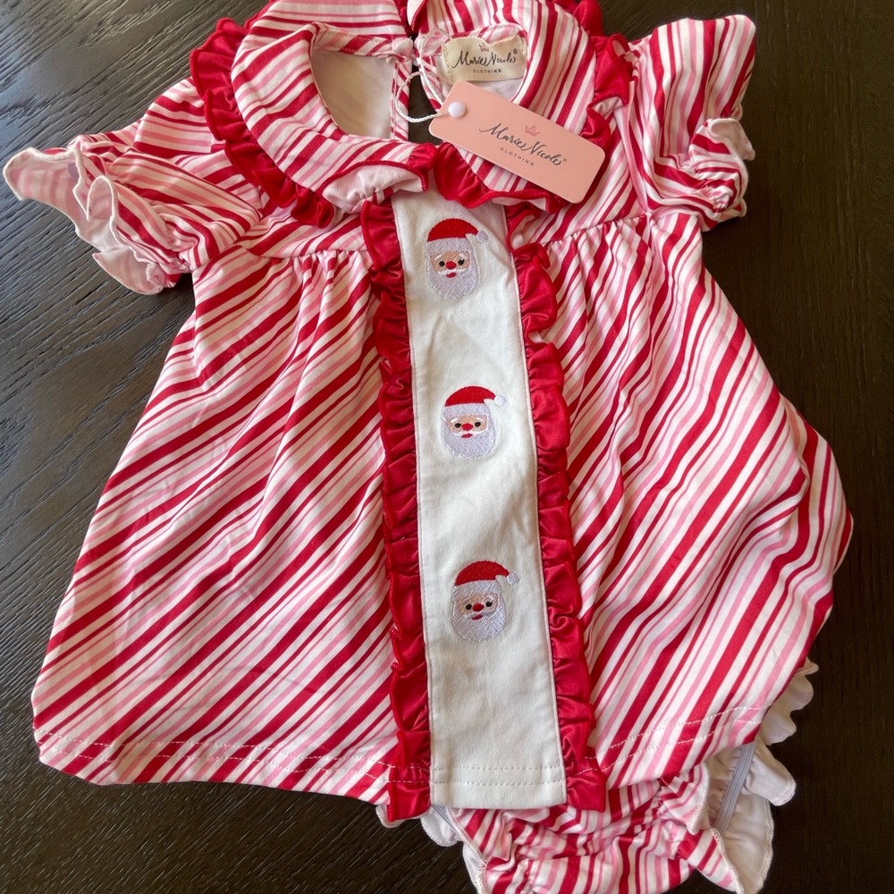 Marie Nicole Kids Red and White Striped Matching Set